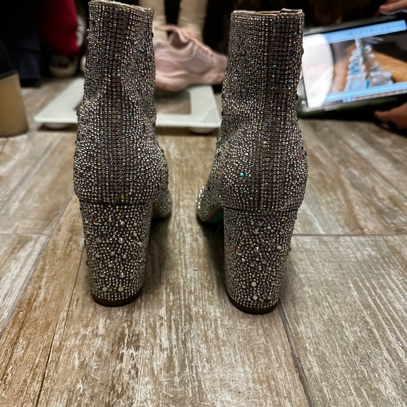 Betsy Johnson Rhinestone booties for sale. Size 7.5 worn about 4 times. - Picture 4 of 12